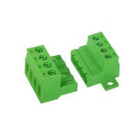 GINTOOYUN 5 Set Terminale a 4 poli 5.08 mm, 2EDGRK Phoenix Connettore a 4 pin con piastra di bloccaggio a vite fissa, Connettori morsettiere a vite collegabili PCB, Spina femmina maschio passo 5.08mm
