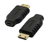 GINTOOYUN Adattatore da micro HDMI femmina a mini HDMI maschio, convertitore da micro HDMI tipo D a mini HDMI tipo C per fotocamera, scheda grafica del computer, tablet, ecc. 2 pezzi