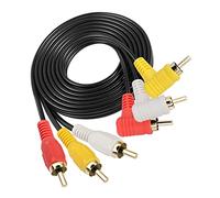 GINTOOYUN Audio Video 3 RCA Cavo Gold Placcata angolo retto 90 gradi 3 RCA maschio a 3 RCA Male e cavo di estensione video per TV, box TV, amplificatore, mixer audio, ecc.