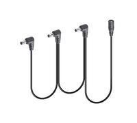 GINTOOYUN Cavo Daisy Chain da 1 a 3 vie, cavo di alimentazione per chitarra, cavo splitter DC 5,5 mm x 2,1 mm femmina a 3 connettori per adattatore 9 V 3 A DC, adattatore per chitarra (da 1 a 3) (da 1