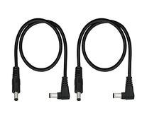 GINTOOYUN Cavo di alimentazione CC a CC maschio ad angolo retto, 24AWG CC 5,5 mm x 2,1 mm maschio a 90 gradi CC spina maschio cavo patch cavo di prolunga adattatore per CCTV,auto,monitor,ecc (2 pezzi)