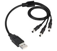 GINTOOYUN Cavo di alimentazione splitter da USB a CC da 1 a 3 USB 2.0 maschio a 3 DC 5,5 mm x 2,1 mm cavo di prolunga per strisce LED,monitor,splitter hub,router,altoparlanti,tablet computer 70 cm