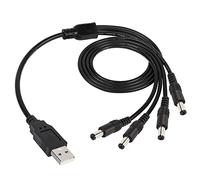 GINTOOYUN Cavo di alimentazione splitter da USB a CC da 1 a 4 USB 2.0 maschio a 4 DC 5,5 mm x 2,1 mm cavo di prolunga per strisce LED,monitor,splitter hub,router,altoparlanti,mini ventole,70 cm