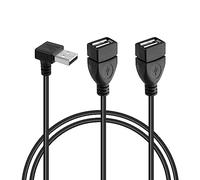 GINTOOYUN Cavo di prolunga per splitter USB A 2.0 Y, cavo connettore angolare a 90 gradi per auto, laptop, PC, cellulare, stampante/disco U, ecc 3,28 piedi (angolo verso l'alto)