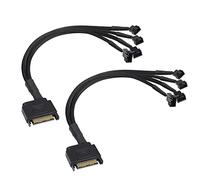 GINTOOYUN Cavo SATA a 3/4 Pin per Ventola di Espansione - Da 15 Pin SATA a 4 x 3/4 Pin 12V - Per Raffreddamento, Host e Scheda Madre del Computer