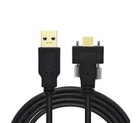 GINTOOYUN Cavo USB di tipo C per montaggio a pannello da 1,56 m a doppia vite con chiusura USB3.0 maschio a tipo A maschio per pannelli industriali, fotocamere, telefoni cellulari, ecc. (6,56)