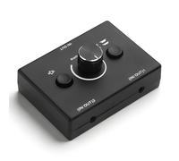 GINTOOYUN Commutatore audio da 3,5 mm, 1 in 2 o 2 uscite o 2 in 1 out, 3,5 mm, con pulsante mute e manopola di regolazione del volume (3,5 mm)