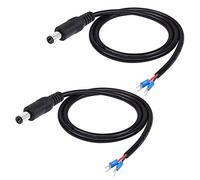 GINTOOYUN Confezione da 2 cavi DC da 5,5 mm x 2,1 mm a vanga, DC 5521 maschio a forcella connettore a forcella, DC a U-Type Quick Splice Crimp riparazioni elettriche connettore terminale, 80 cm 2,6 m