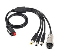 GINTOOYUN Connettore per pannello solare a DC GX16 2Pin Aviation Socket Spine Cavo di prolunga da 1 a 4 45A Connettore solare a DC7909 DC5521 DC5525 GX16-2P Aviation Socket Spine Cavo 65 cm 2Ft