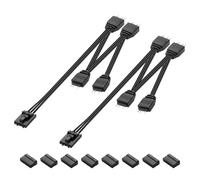 GINTOOYUN Splitter cavo per fan RGB a 4 poli da femmina a quattro connettori RGB da 5 V, 3 pin, cavo di conversione ARGB da 1 a 4 per Commander CorEXT (17,72 pollici)