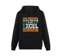 GINVIK Effective The Answer to Any Problem is an Excel Spreadsheet Tax Day Hoody Black 3XL
