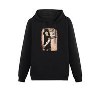 GINVIK Fashion Mens Joan Jett Bad Reputation Custom Design Crew Neck Hoody Black L