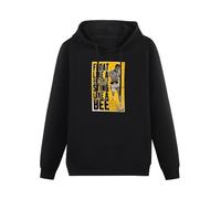 GINVIK Long Sleeve Ali Float Like A Butterfly Pullover Hoody Unisex - Boxing, Legend, Muhammad Shirt Top Sweatshirt Black S