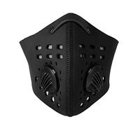 Ginyia Maschera antipolvere, mezza maschera con filtro antivento traspirante con gancio e anello, adozione di materiale in neoprene di qualità 4 colori opzionale per ciclismo all'aperto(Nero)