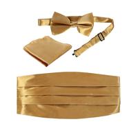 Gioberti Men's Adjustable Satin And Paisley Cummerbund Set With Formal Bow Tie a