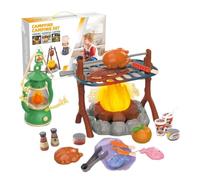 Gioca a Campfire Set - Kit da campeggio interattivo, utensili fiamma giocattolo, attrezzatura da cucina portatile | Attività all'aperto educativa per 3-6 anni, giocatore di ruolo divertente, formato