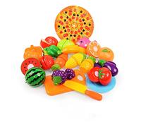 Gioca a giocattoli da taglio per alimenti, set di frutta e verdura da 24 pezzi senza BPA per giochi di finzione in cucina per bambini