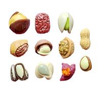 Gioca a House Food, noci simulate,11 pezzi finta giocattolo alimentare realistico giuggiola simulata | Accessori per foto, giocattoli per l'apprendimento precoce per abilità cognitive, per