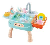 Gioca a lavandino con acqua corrente, giocattolo per bambini con un sistema di ciclo d'acqua automatico con taglio di verdure e tocco funzionante, gioca a ruolo per bambini che vestono giocattoli per