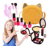 Gioca a set di trucchi, set di cosmetici giocattolo per bambini Gioca al | Kit trucco per ragazze con ombretto, rossetto, smalto, giocattolo per giochi di ruolo per bambini