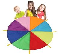Gioca al paracadute con le maniglie - allenamento colorato per bambini, robusto giocattolo in stoffa | Gruppo Team Building Activity Parachute, Outdoor School Parco Player Attrezzature per bambini