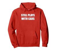 Gioca Ancora con Le Auto Felpa con Cappuccio, Unisex per Adulti, Rosso, L