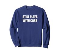 Gioca Ancora con Le Auto Felpa, Unisex per Adulti, Navy, L