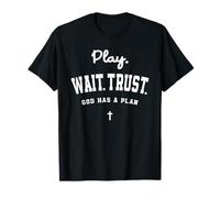 Gioca Aspetta Trust God Has a Plan Christian Bible Citazione Maglietta