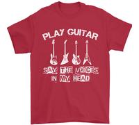 Gioca Chitarra Dì Voci Nella Mia Testa Chitarrista Uomo T-Shirt 100% Cotone
