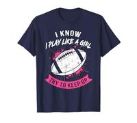 Gioca Come Una Ragazza Bandiera Calcio Rosa Grunge Sport Design Maglietta