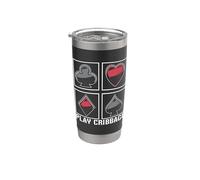 Gioca Cribbage Loves Gioco da tavolo Carte da gioco Cribbage Presepe Bicchiere termico in acciaio inox doppia parete