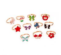 Gioca Gioielli Anelli Giocattoli per Bambini, Anelli Regolabili per Bambine, 10 Pezzi Anelli per Ragazze Senza Scatola a Forma di Cuore - Colore Consegna Casuale Creativa e utile Fashion in Practical