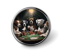 Giocando a poker cani distintivo rotondo carino smalto spilla abbigliamento personalizzato decorazione unisex porta badge cappelli borse camicie decorazione