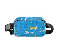 Giocando Cane Blu Fratello Elegante Marsupio Borsa a Tracolla per le donne d'affari Impermeabile con Cinghia Regolabile per Ciclismo Escursionismo Palestra bolsas de cintura para mujer