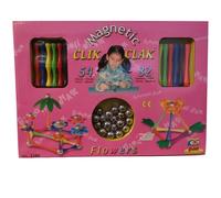 Giocando con la scienza Magnetic Clik Clak 54 pz 18 Sfere 36 Barrette 32 Fiori