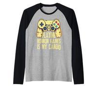 Giocare a Giochi Horror è Il Mio Cardio - Giocatori su PC e Console Maglia con Maniche Raglan