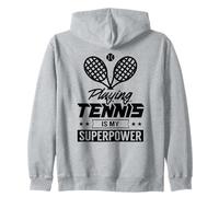 Giocare a Tennis è Il Mio Giocatore di Squadra Superpotenza Felpa con Cappuccio