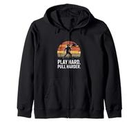 Giocare Hard Pull Harder Rugby Calcio Sport Felpa con Cappuccio