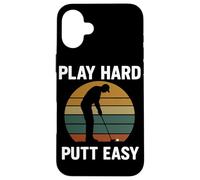 Giocare Hard Putt Facile Divertente Giocatore di Golf Art Custodia per iPhone 16 Plus