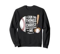 Giocatore di Baseball Cristiano Versetto Bibbia Sport Felpa
