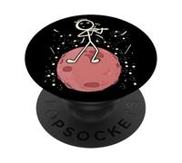 Giocatore di bastone di violino in strumento di violino musica violino pianeta PopSockets PopGrip Adesivo