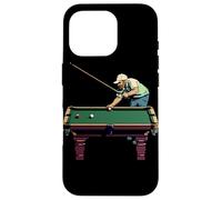 Giocatore di biliardo Pixel Art Custodia per iPhone 16 Pro