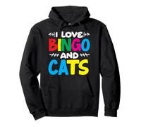 Giocatore di Bingo Amo Bingo E Gatti Fan Felpa con Cappuccio