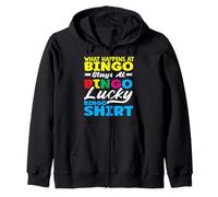 Giocatore di Bingo Lucky What Happens Rimane Felpa con Cappuccio