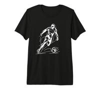 Giocatore di Calcio Line Art Calciatore Maglietta Premium