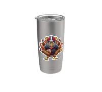 Giocatore di football americano Giorno del Ringraziamento Turchia Gioco Divertente Bicchiere termico in acciaio inox doppia parete