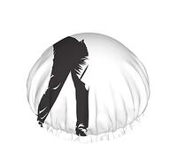 Giocatore di golf Silhouette Cuffia da doccia da bagno Design accattivante Arte astratta Sport popolari Gioco divertente Cuffie da doccia per donna DoubleBathing Shower Hat Protezione dei capelli Ri