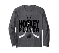 Giocatore di Hockey con Disco e bastoni - Quello Che Amo Fare, Giocare Maglia a Manica