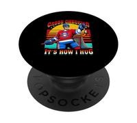 Giocatore di hockey Cross Checking È Come Hug Vintage Sport PopSockets PopGrip Adesivo