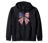 Giocatore di hockey su ghiaccio 4 luglio USA bandiera americana patriottica Felpa con Cappuccio